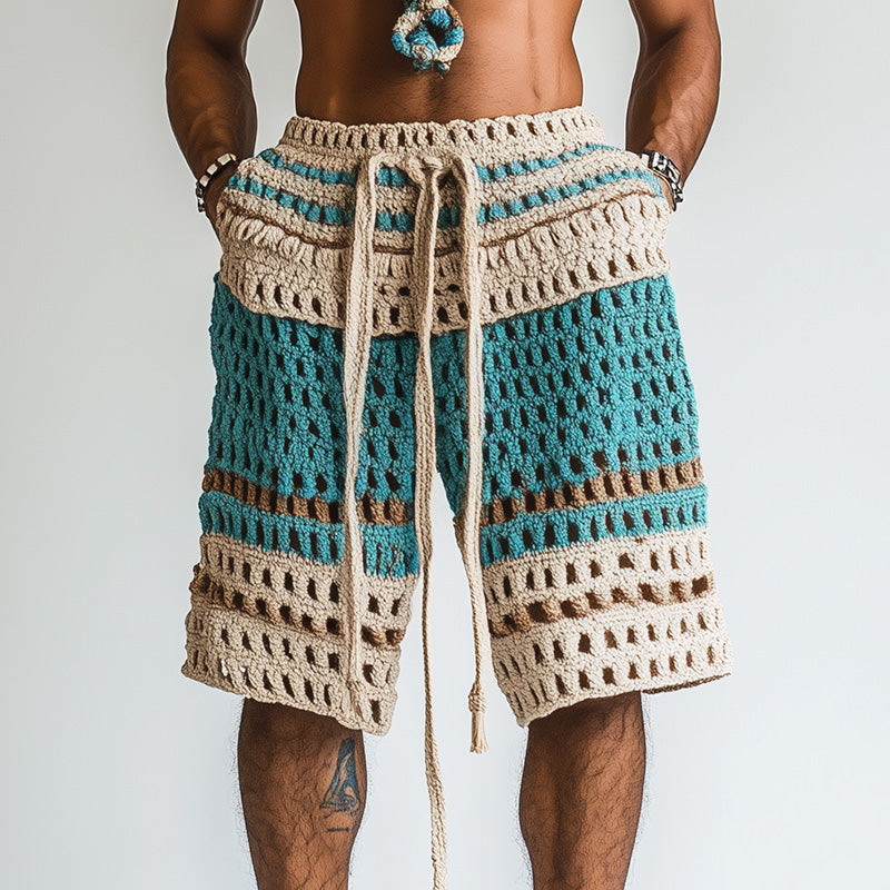 【24-timers frakt】Herre, flettede strandshorts MTA2138C6P