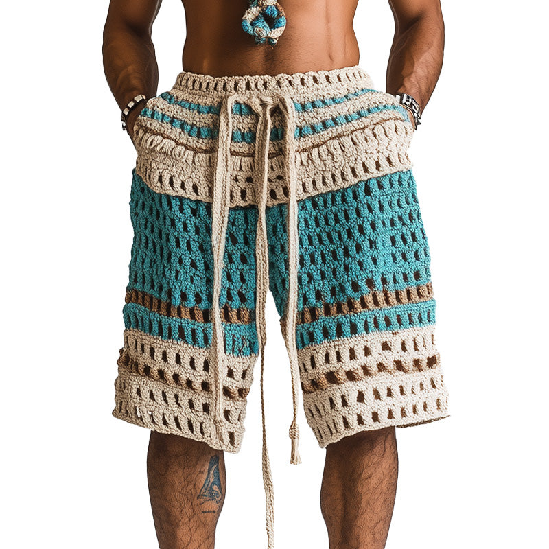 【24-timers frakt】Herre, flettede strandshorts MTA2138C6P