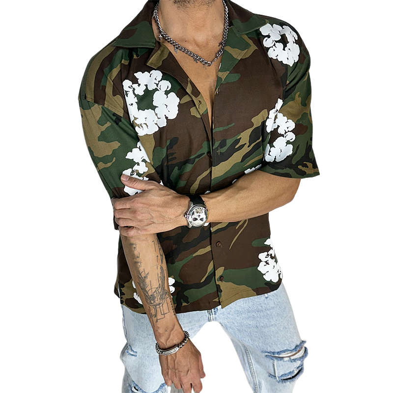 Men's Outdoor Camo Print Short Sleeve Shirt MTA3122C3X