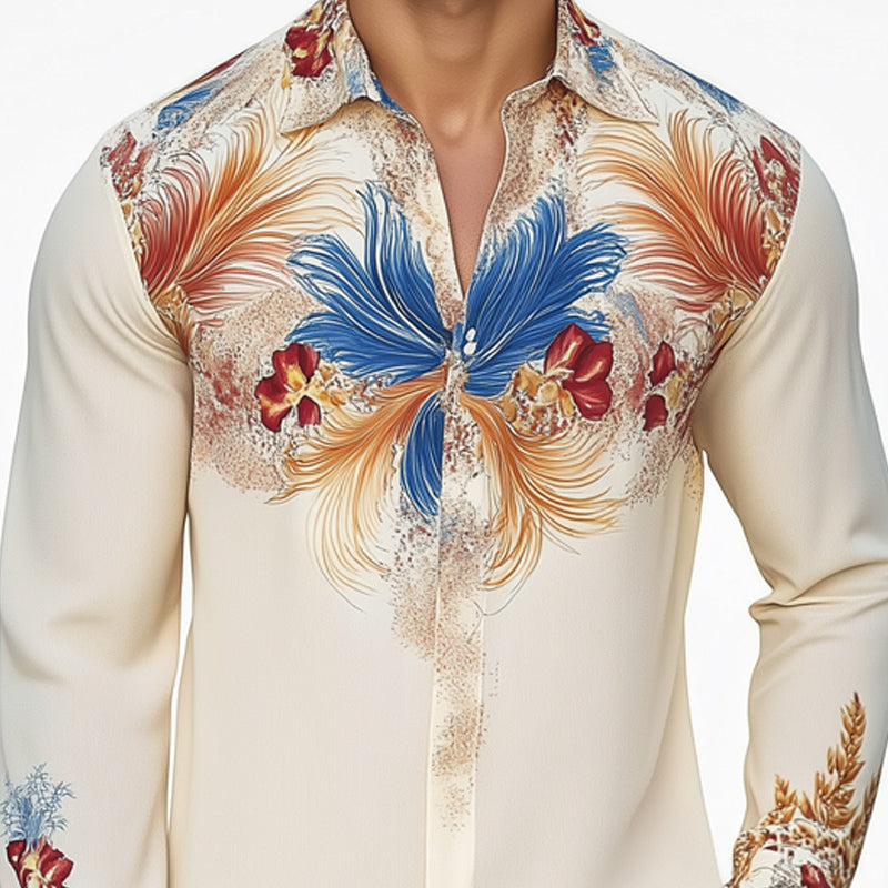 Men's Summer Brightly Printed Casual Skin-Friendly Shirt MTA0205D4U