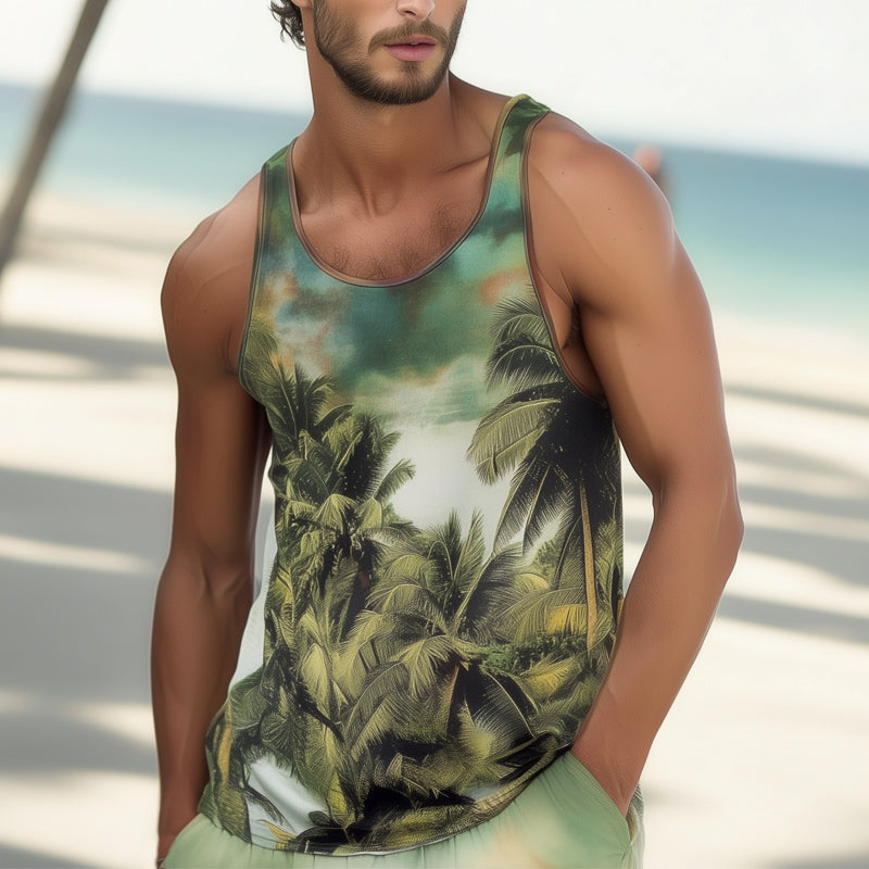 Men's Fashion Hawaiian Casual Skin-friendly Tank Top MTA0791D2U