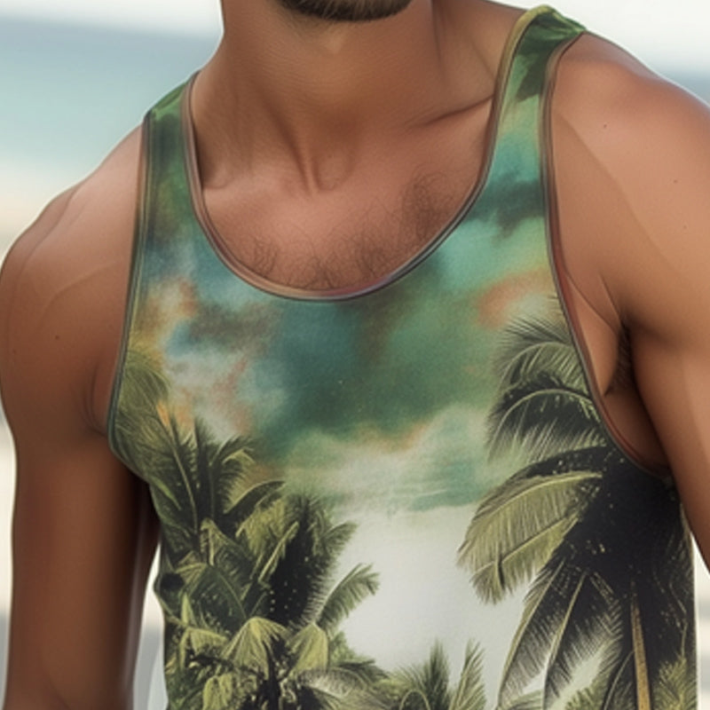 Men's Fashion Hawaiian Casual Skin-friendly Tank Top MTA0791D2U