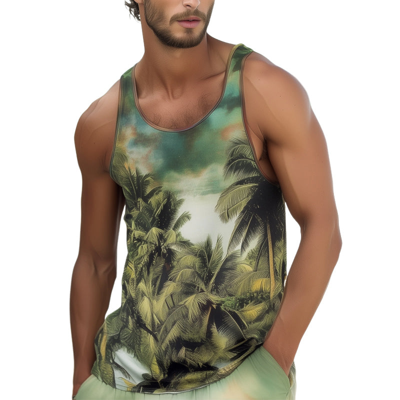 Men's Fashion Hawaiian Casual Skin-friendly Tank Top MTA0791D2U