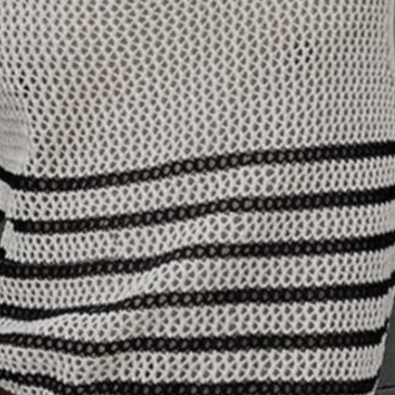 Men's Casual Round Neck Hollow Stripe Knitted Tank Top MTA0763D1M