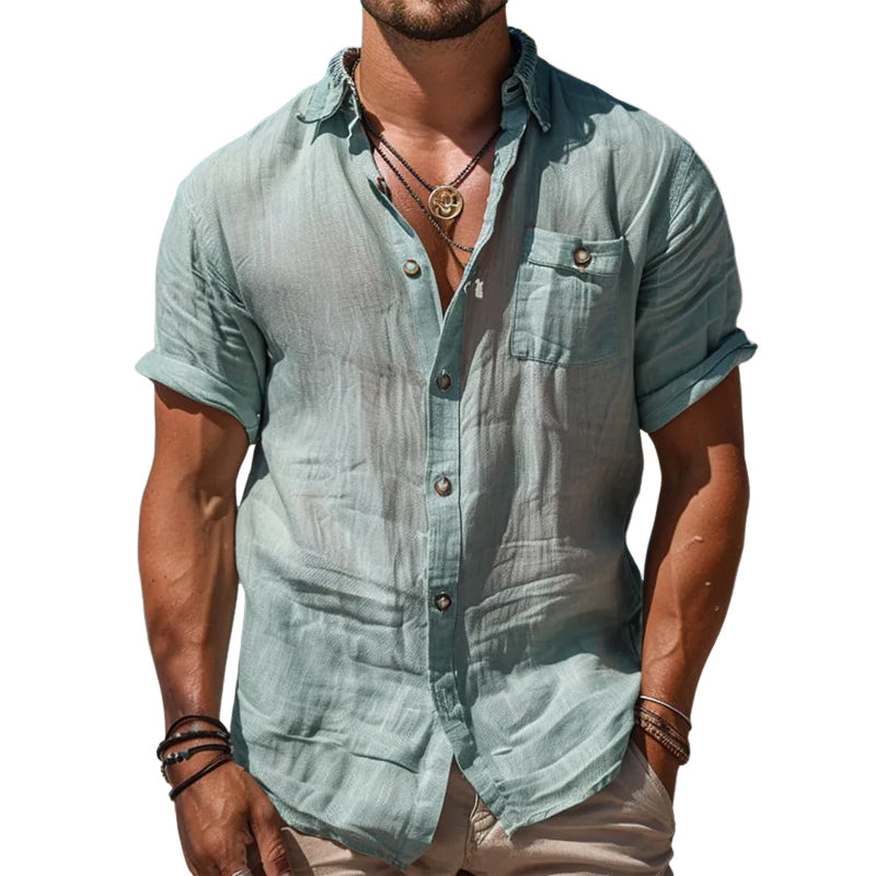 Men's Summer Light Skin-Friendly Short-Sleeved Shirt MTA1596D0U
