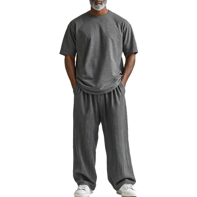 Men's Summer Modal Short Sleeve T-shirt Blended Trousers Set MTA1501D0P