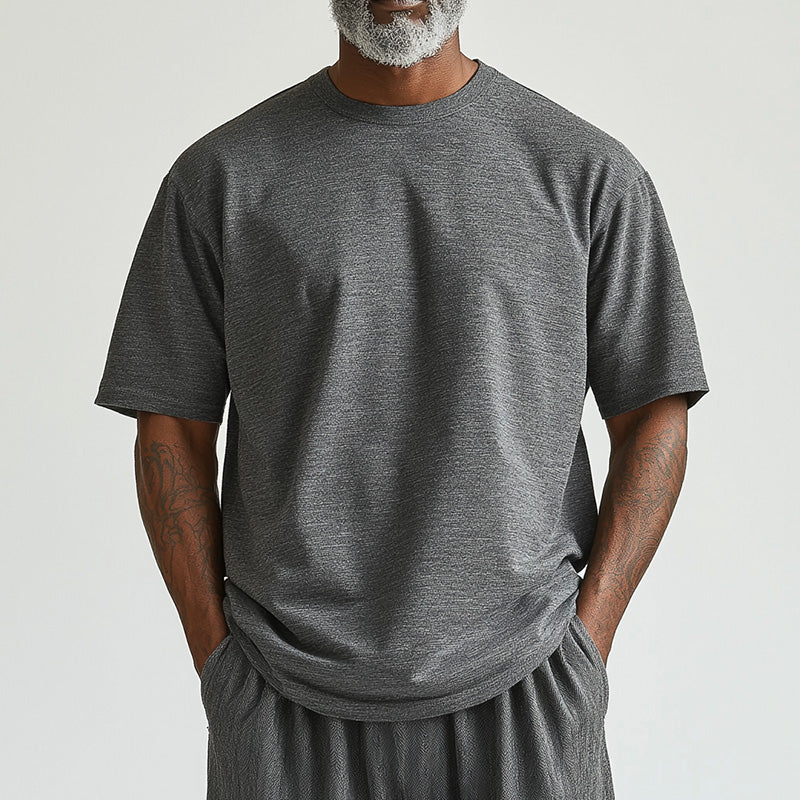 Men's Summer Modal Short Sleeve T-shirt Blended Trousers Set MTA1501D0P