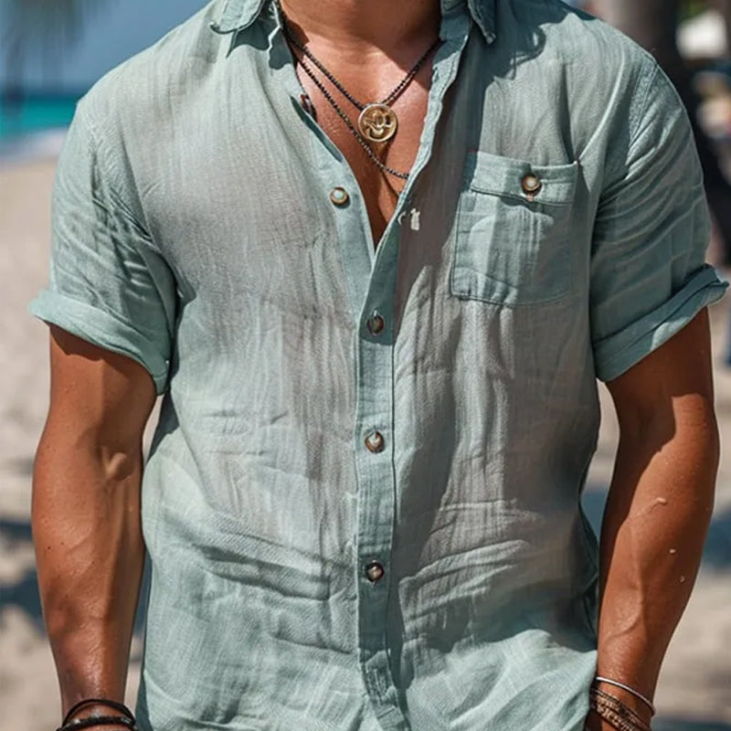 Men's Summer Light Skin-Friendly Short-Sleeved Shirt MTA1596D0U