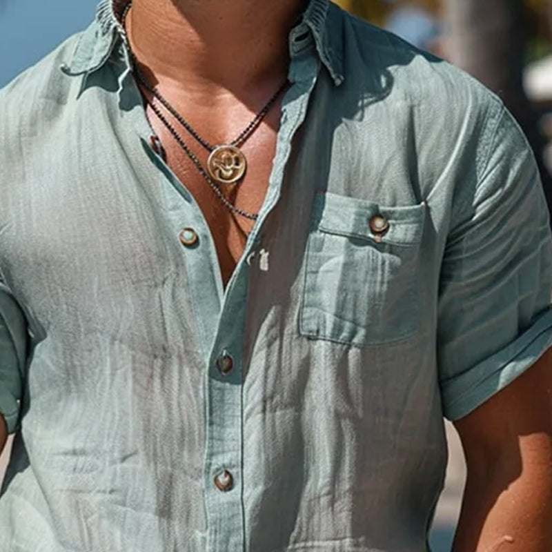 Men's Summer Light Skin-Friendly Short-Sleeved Shirt MTA1596D0U