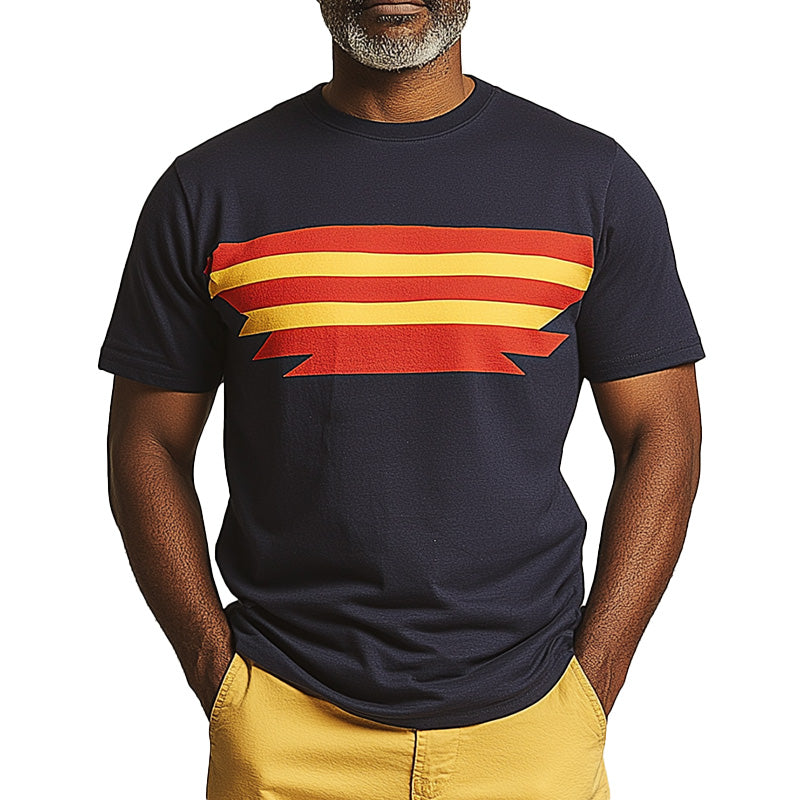 Men's Summer Fashion High Quality Cotton And Linen Printed T-Shirt MTA1625D6P