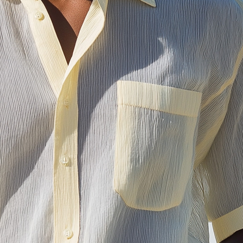 Men's Summer Fashion Breathable Striped Organza Shirt MTA1638D6P