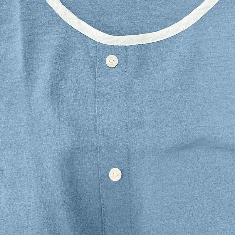 Men's Contrast Button Crew Neck Tank Top MTA1747D1X