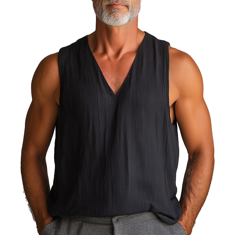 Men's Summer Fashion Classic Comfortable Textured Fabric Tank Top MTA1875D7P