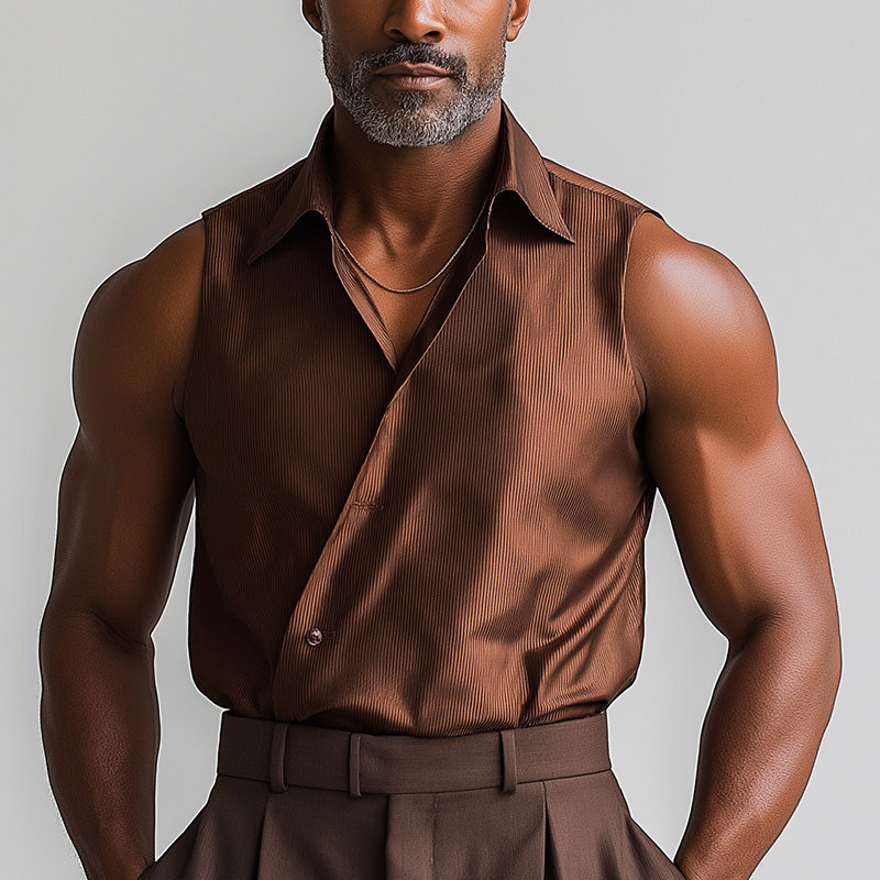 Men's Summer Fashion Classic Retro Silk Tank Top MTA1898D2P