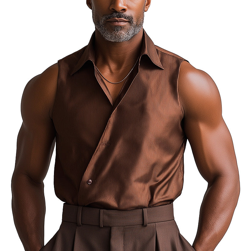Men's Summer Fashion Classic Retro Silk Tank Top MTA1898D2P