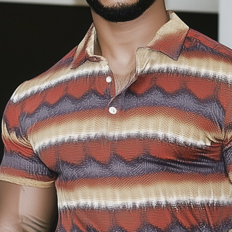 Men's Summer Brightly Printed Slim Fit POLO Shirt MTA2101D7U