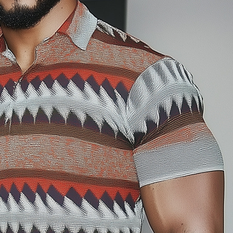 Men's Summer Brightly Printed Slim Fit POLO Shirt MTA2181D1U