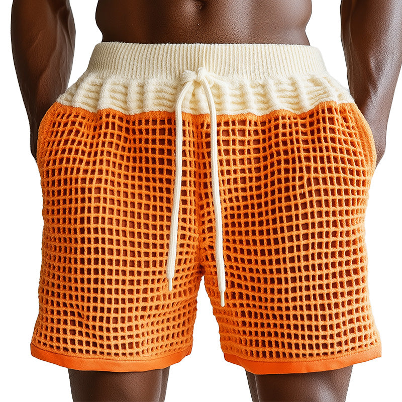 Men's Summer Fashion Hollow Breathable Knitted Shorts MTA2145D1P
