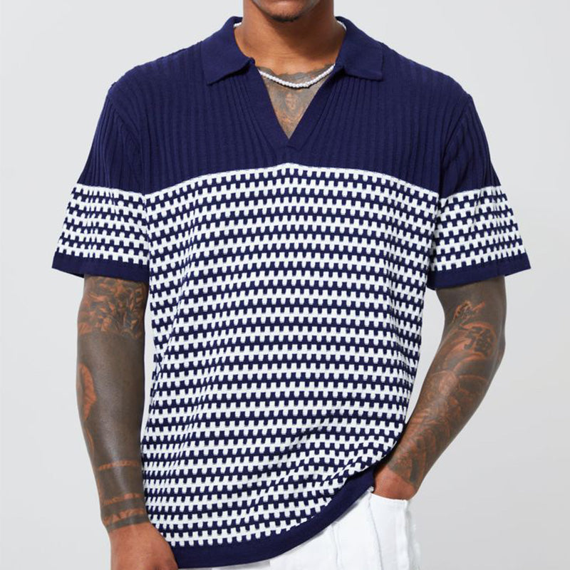 Men's Summer Loose Comfortable Breathable Knitted Short Sleeve Shirt MTA2306D8P