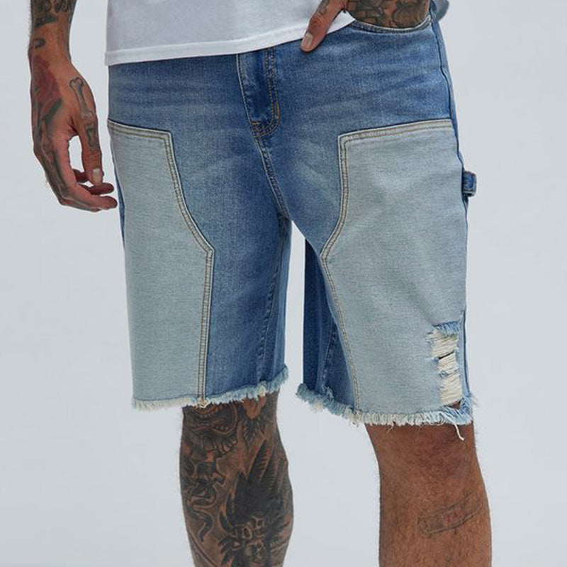 Sommerdenim Patchwork Raw Edge Uformelle denimshorts MTA2302D2P for menn