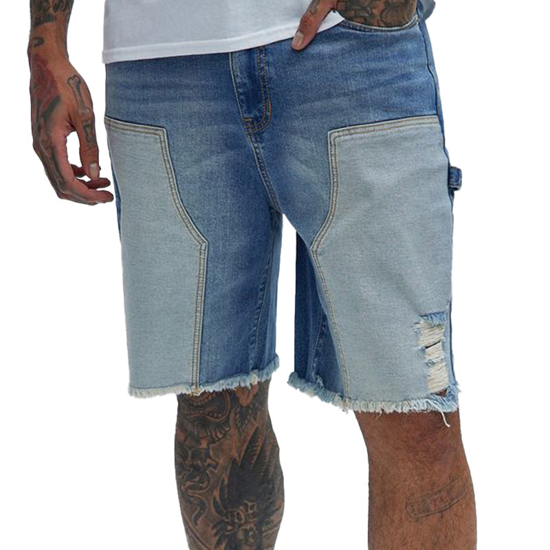 Sommerdenim Patchwork Raw Edge Uformelle denimshorts MTA2302D2P for menn