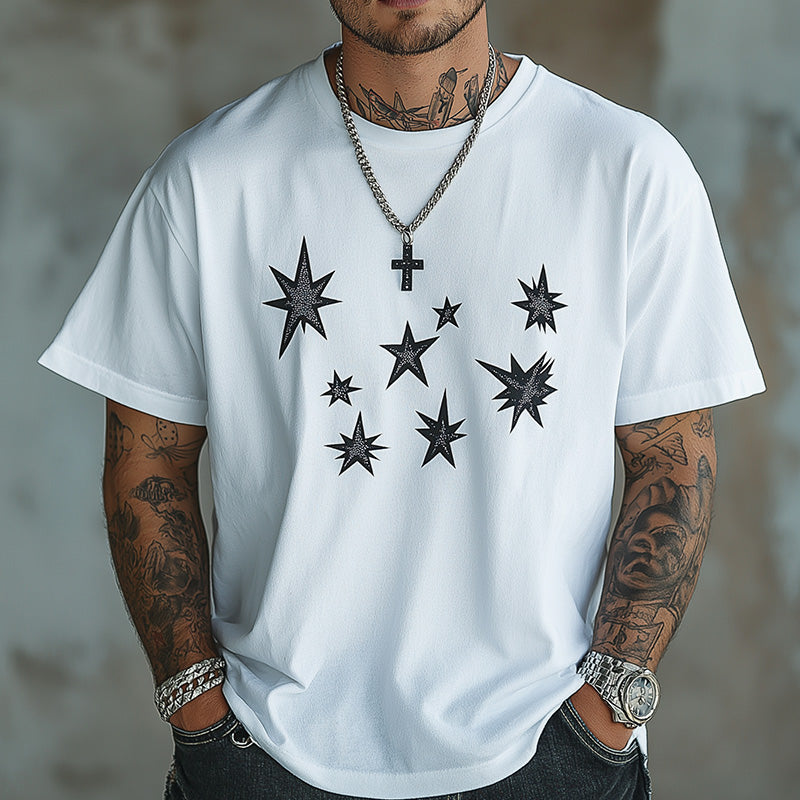 Men's Summer Loose Breathable Printed Short Sleeve T-shirt MTA2353D9P