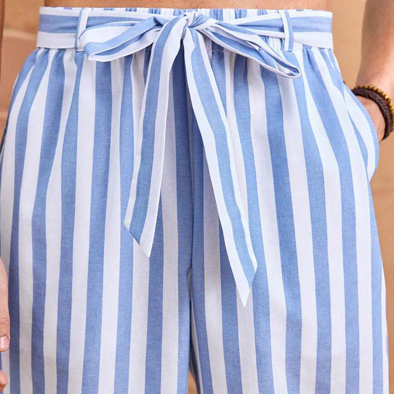 Men's Casual Striped Loose Cotton and Linen Casual Pants MTA2376D6X
