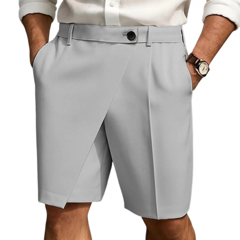Men's Casual Cool Breathable Cotton Blended Irregular Design Suit Shorts MTA2310D4M
