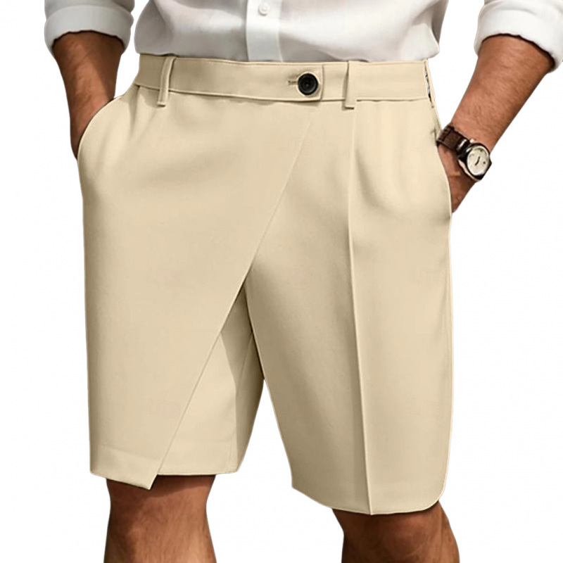Men's Casual Cool Breathable Cotton Blended Irregular Design Suit Shorts MTA2310D4M