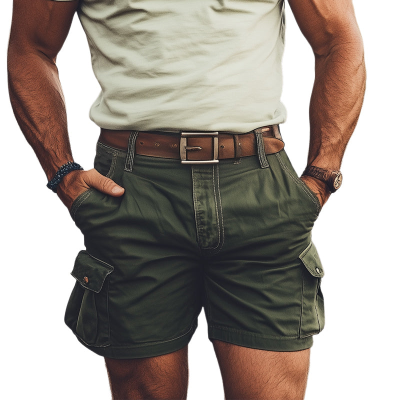 Men's Summer Army Green Cargo Shorts MTA2207D3U