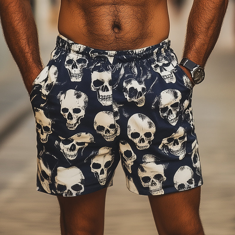 Men's Summer Casual Skull Print Shorts MTA2549D1U
