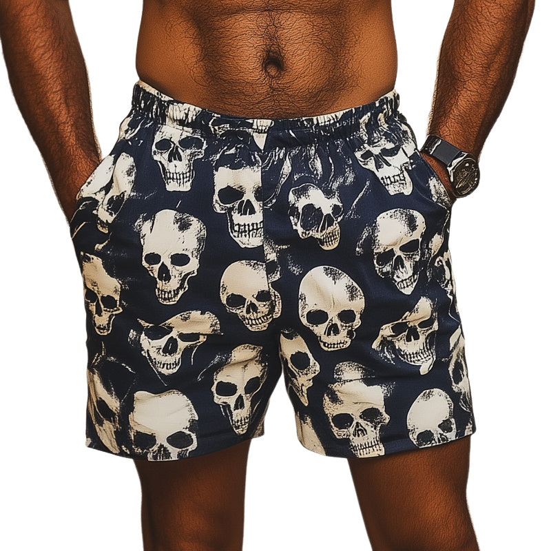 Men's Summer Casual Skull Print Shorts MTA2549D1U