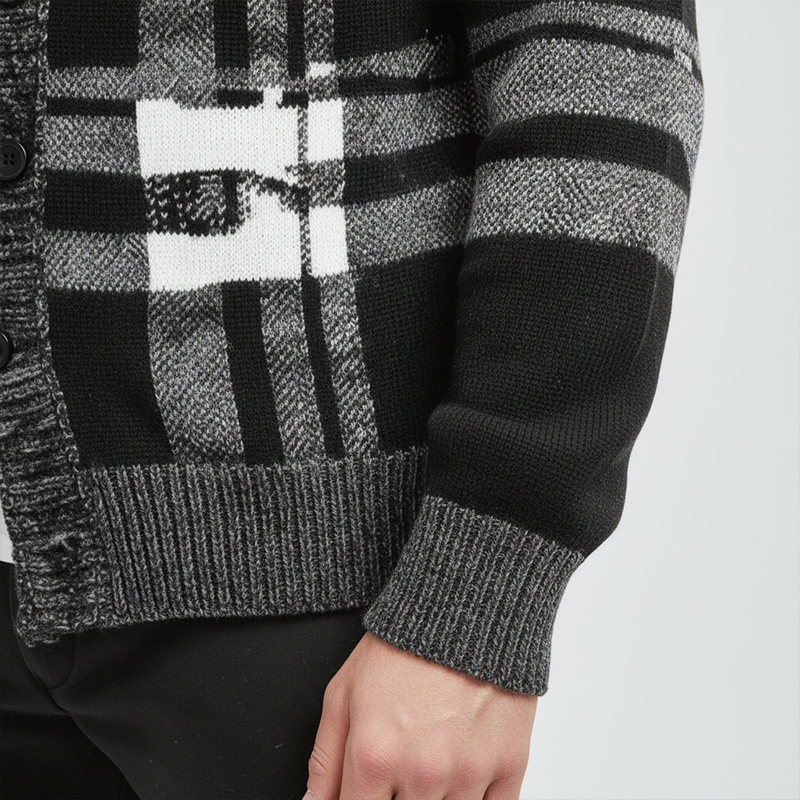 Men's Winter Simple And Elegant Button-down Cotton Knitted Cardigan MTA1645J8P