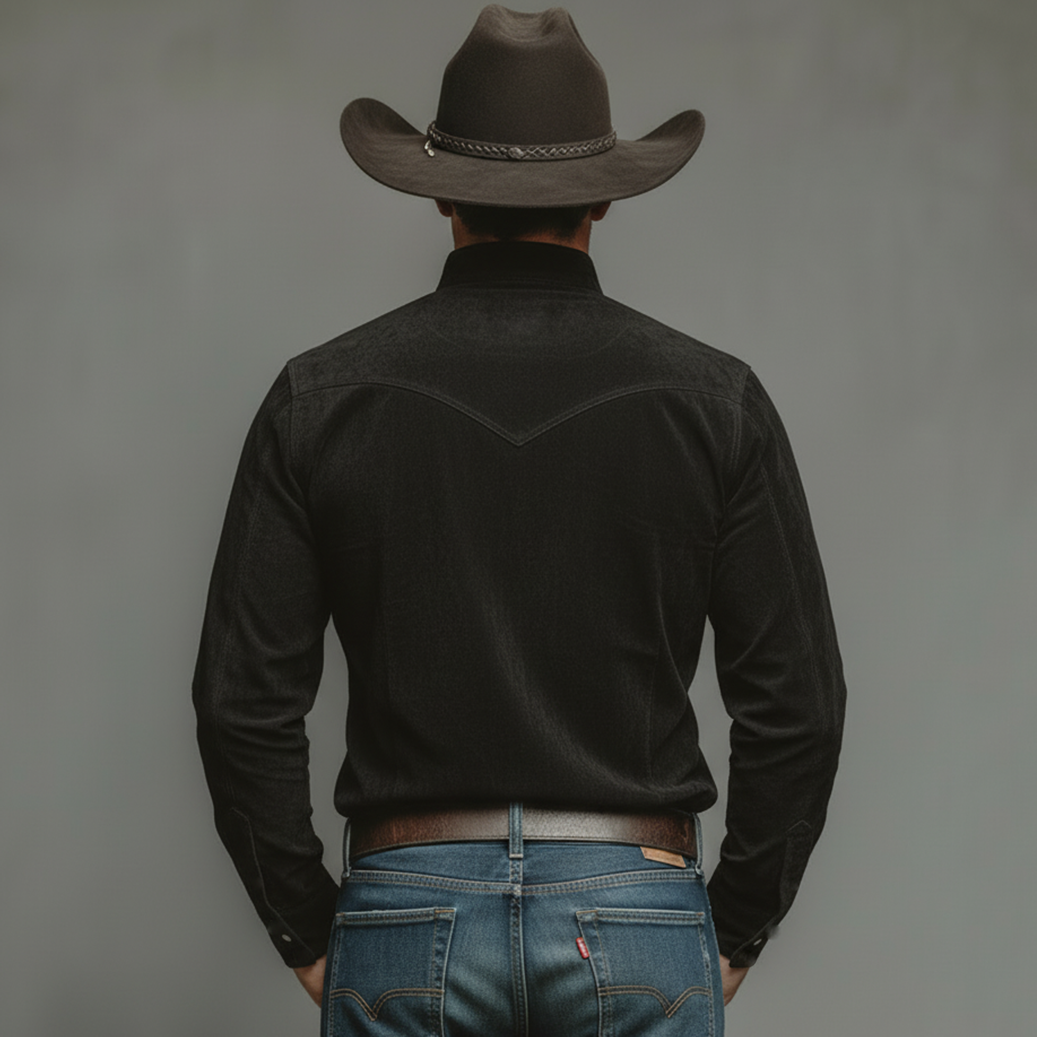 Men's Classic Casual Faux Suede Stand-collar Long-sleeved Shirt MTZ0495A0K