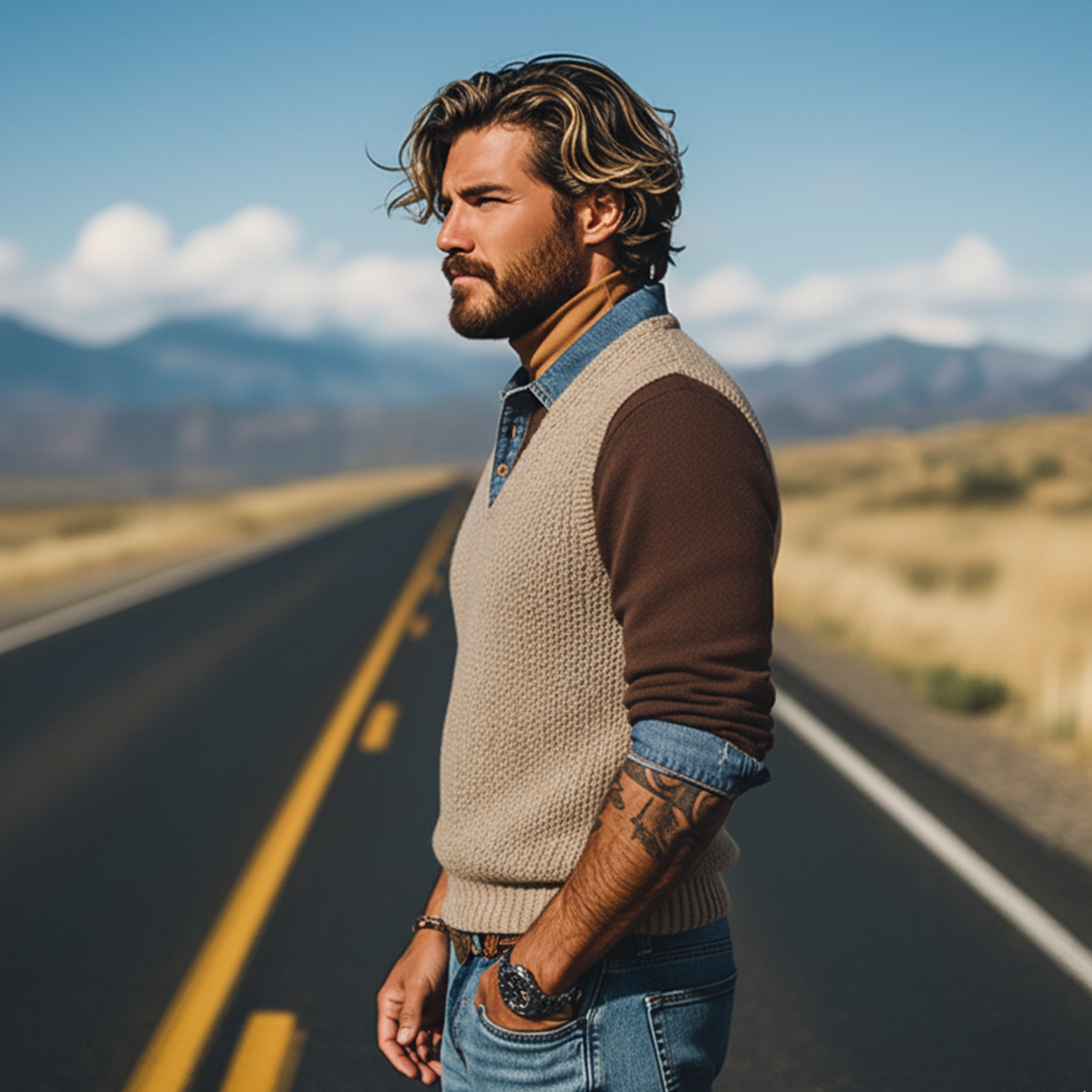 Men's Classic Casual V-Neck Knitted Vest MTA1272K9K