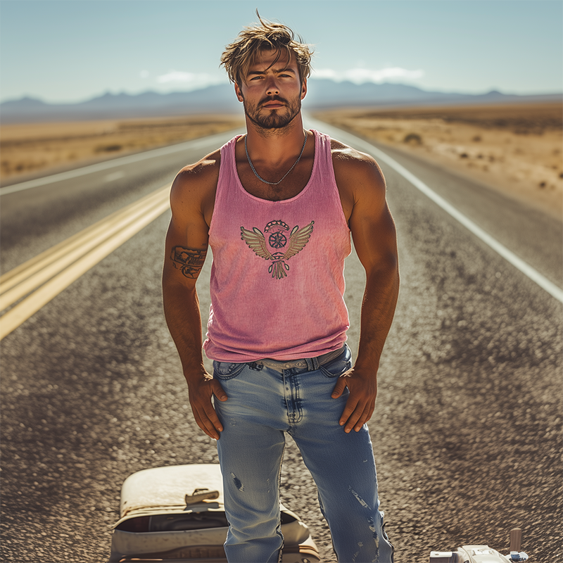 【24-timers frakt】Herreklassisk casual amerikansk retro brodert strikket stripete tanktopp 72799567K