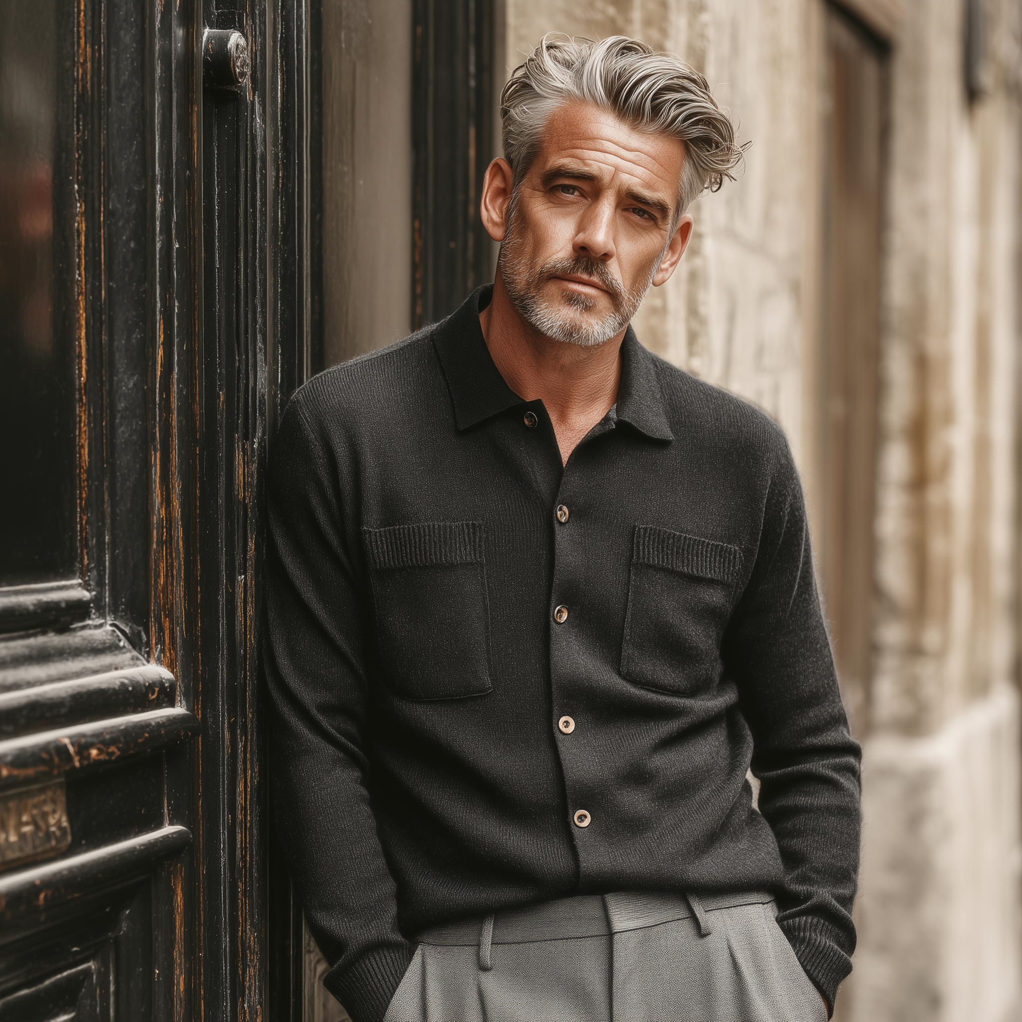 Men's Autumn Fashion Solid Color Knitted Pocket Thin Cardigan MTA1627I1P