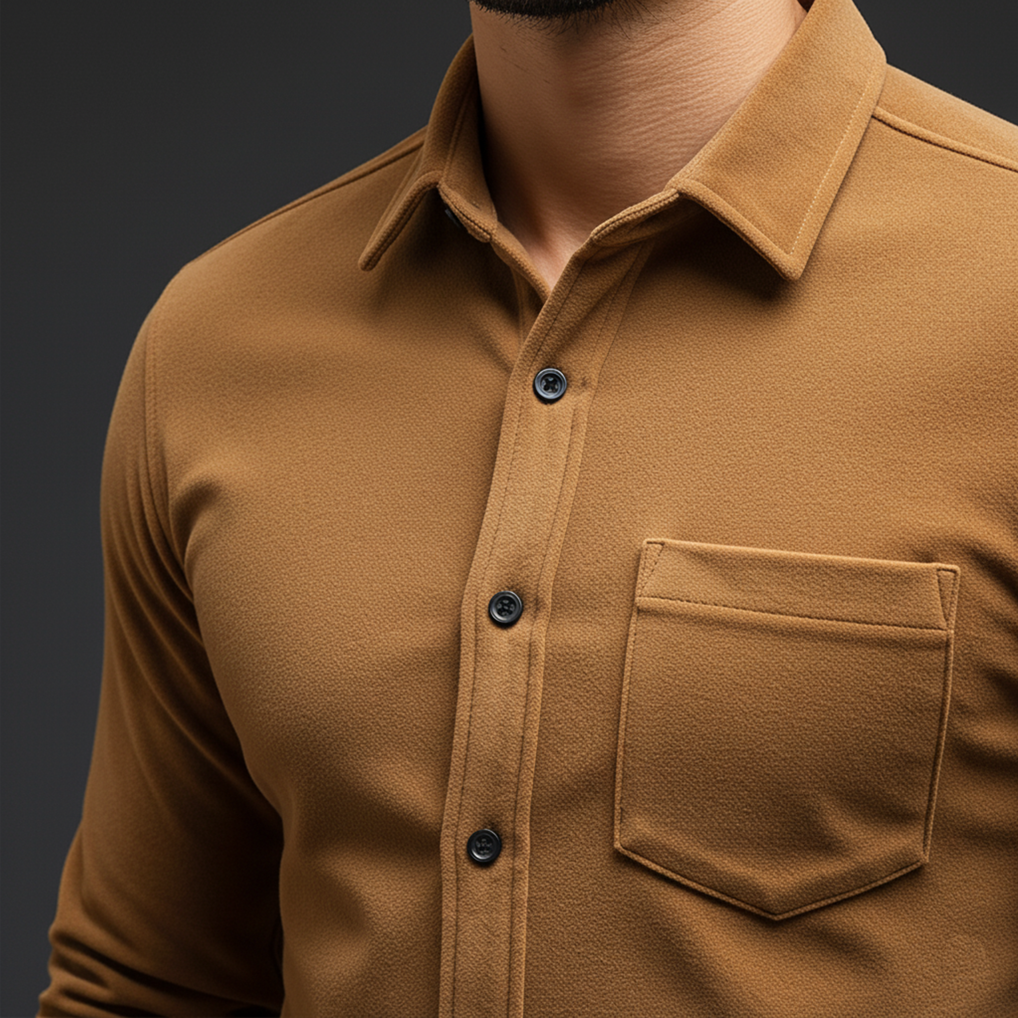 Men's Classic Casual Dralon Fabric Warm Skin-friendly Slim Fit Long-sleeved Shirt MTA2113J6K