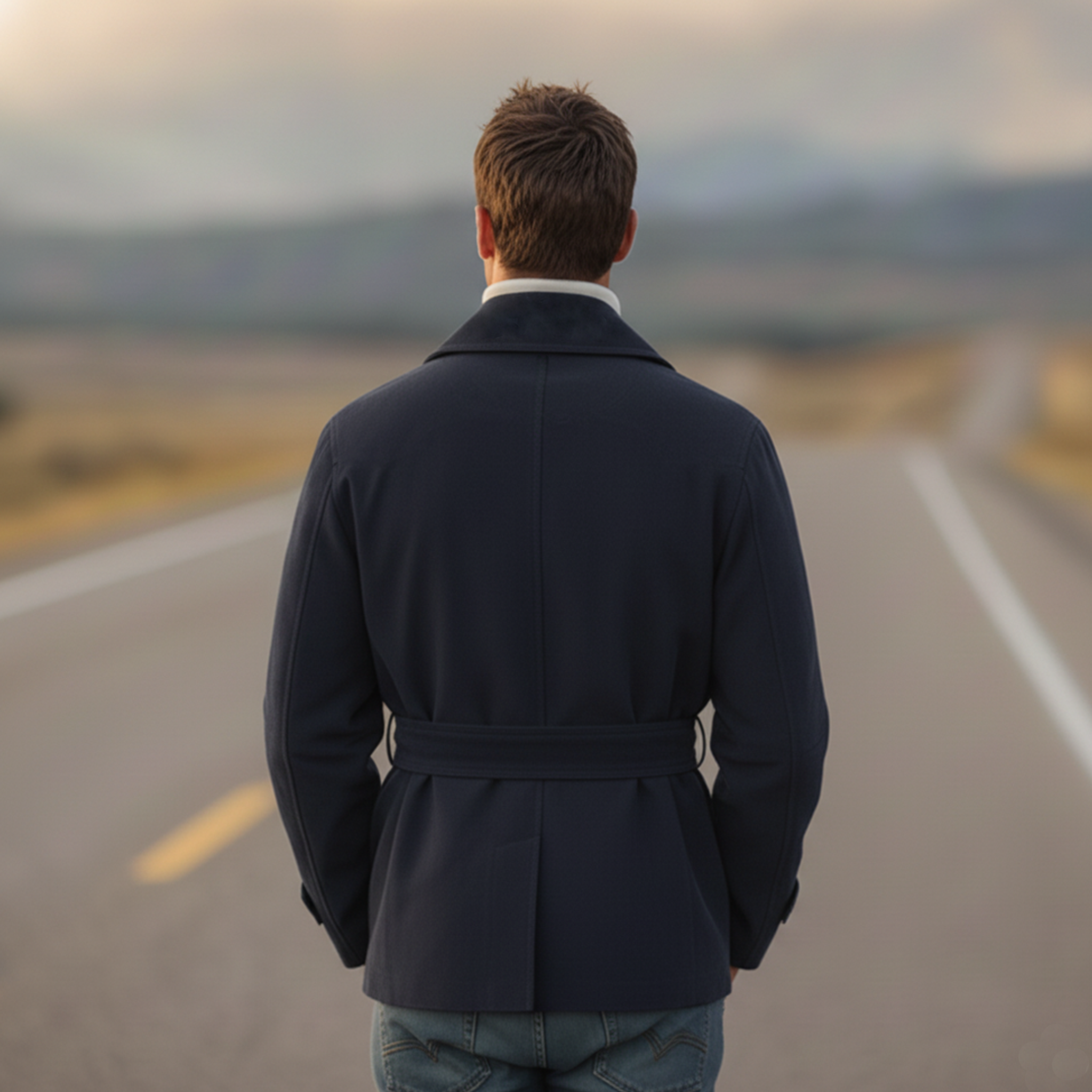 Men's Classic Retro Western Style Lapel Embroidered Faux Suede Double-breasted Jacket MTA1145K2K