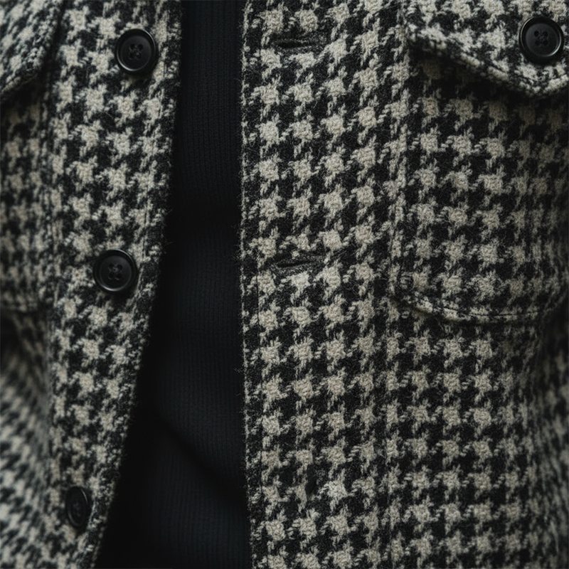 Men's Winter Retro Houndstooth Faux Wool Jacket MTA1203K5P