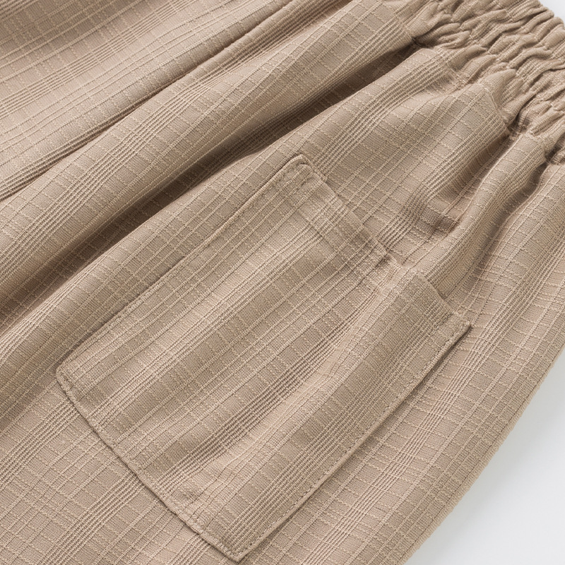 Men's Textured Drawstring Solid Color Casual Pants MTA1192F2X