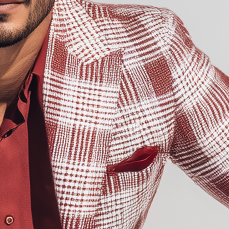 Men's Vintage Check Linen Blend Long Sleeve Blazer MTA1867G7P
