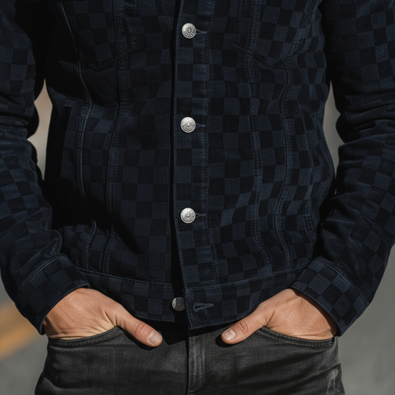 Men's Classic Vintage 3D Checkered Corduroy Jacket MTA3093I4P
