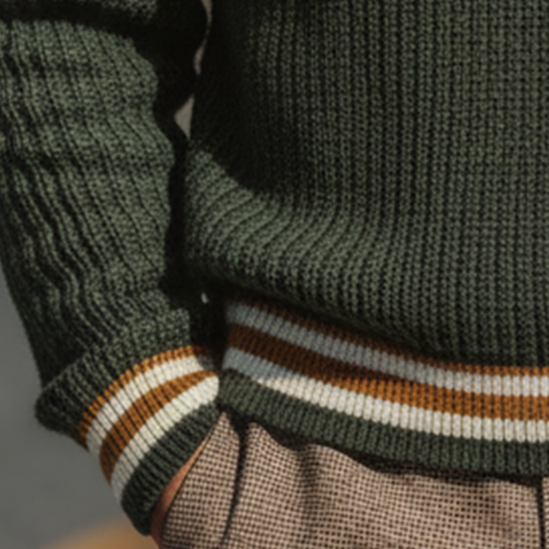 Men's Autumn Fashion Cotton Knitted Contrast Color V-Neck Sweater MTA1736I9P