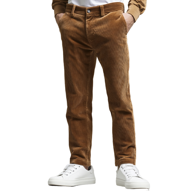 Men's Pure Retro Corduroy Slim Straight Leg Trousers MTA2697K5X