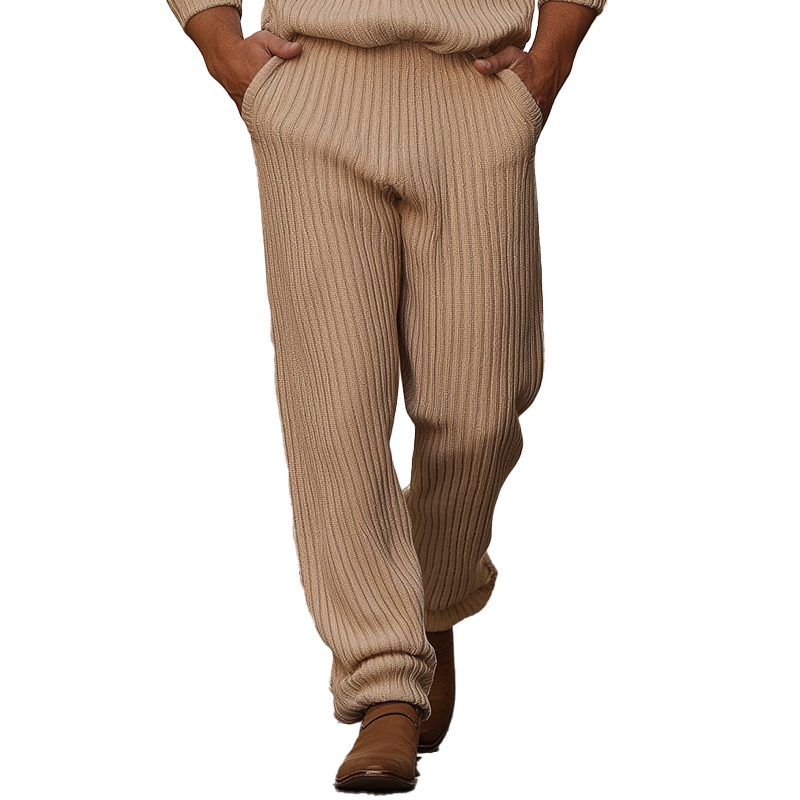 Men's Winter Fashionable Simple Cotton Yarn Knitted Loose Casual Pants MTA0130K4P