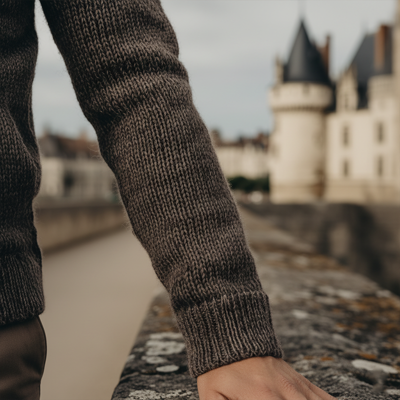 Men's Winter Vintage Cotton Knitted Jacquard Button Cardigan MTA1615J8P