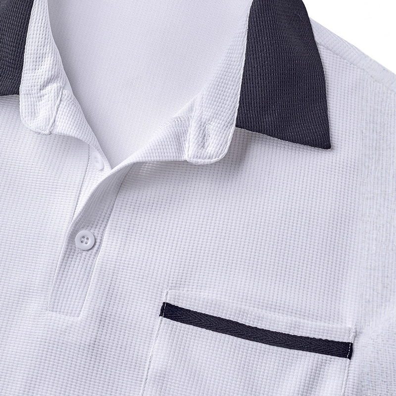 Men's Colorblock Waffle Short Sleeve Polo Shirt MTA2865G1X