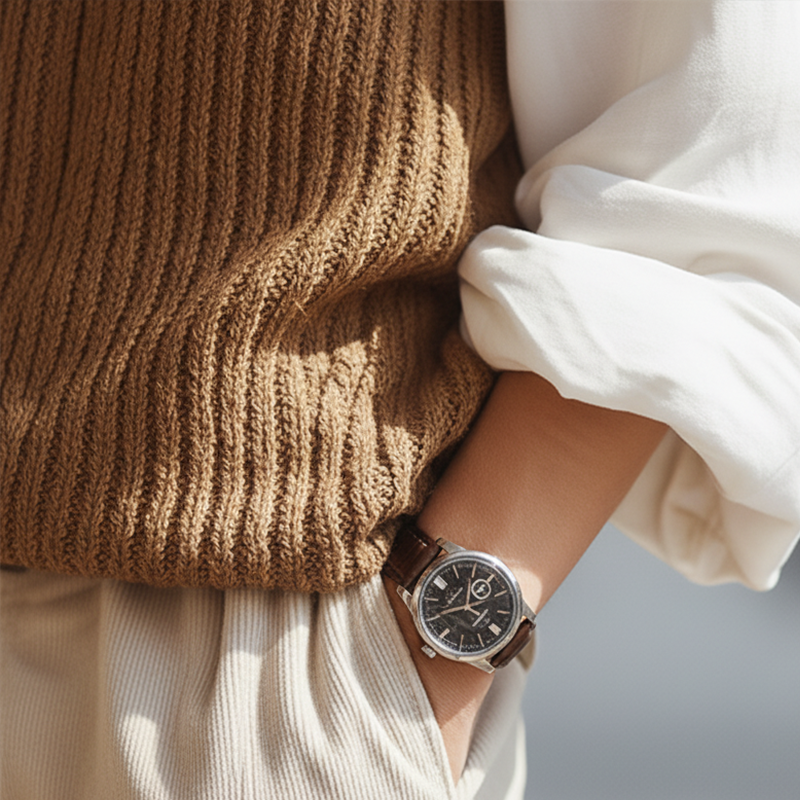 Men's Winter Simple Cotton Yarn Knitted V-Neck Vest MTA2885K7P