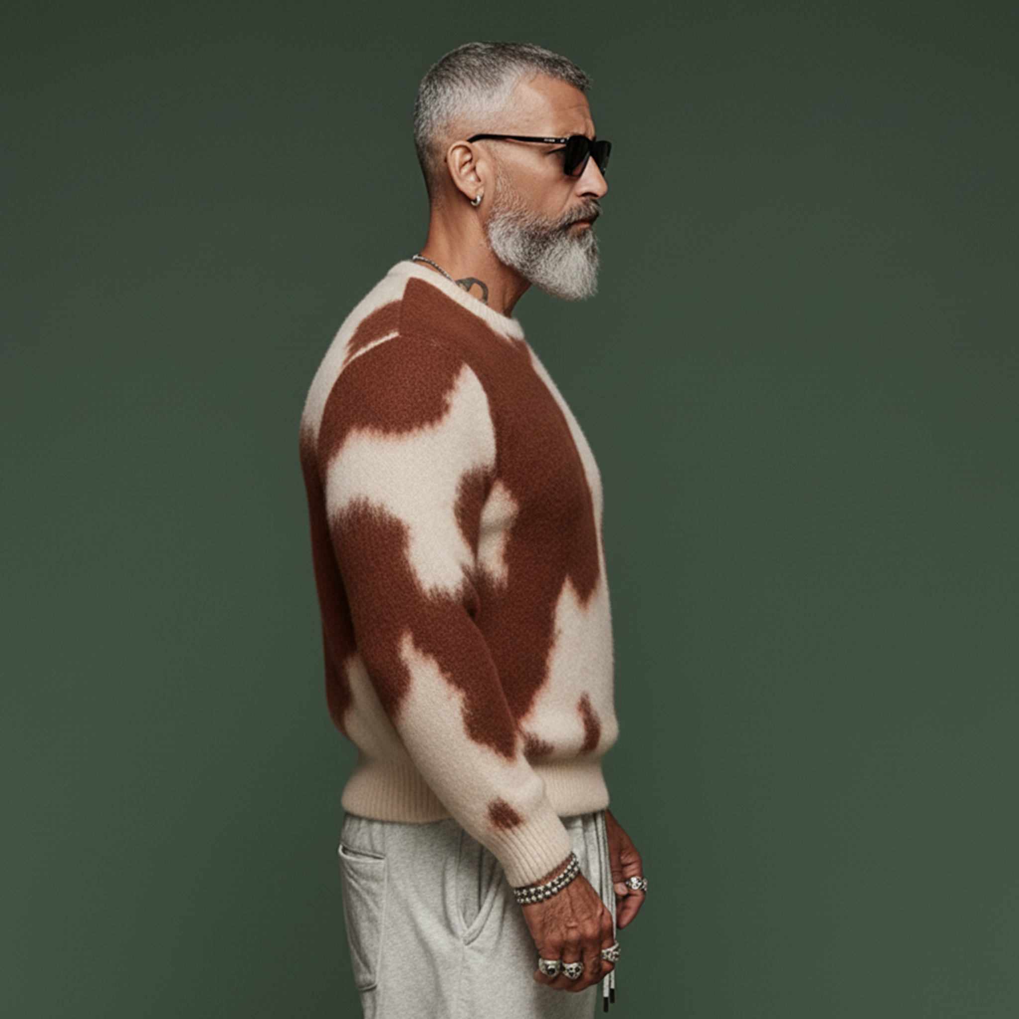 Men's Classic Casual Crew Neck Slim Fit Mohair Sweater MTA0545K7K